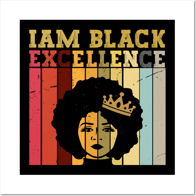 Black History Month Decorations Unique Afro T-Shirt Wall Art by KRMOSH